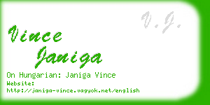 vince janiga business card